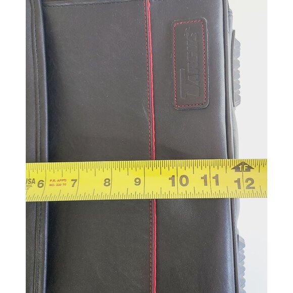 Targus Black Leather Laptop Bag With Shoulder Strap & Multiple Compartments - Picture 16 of 16